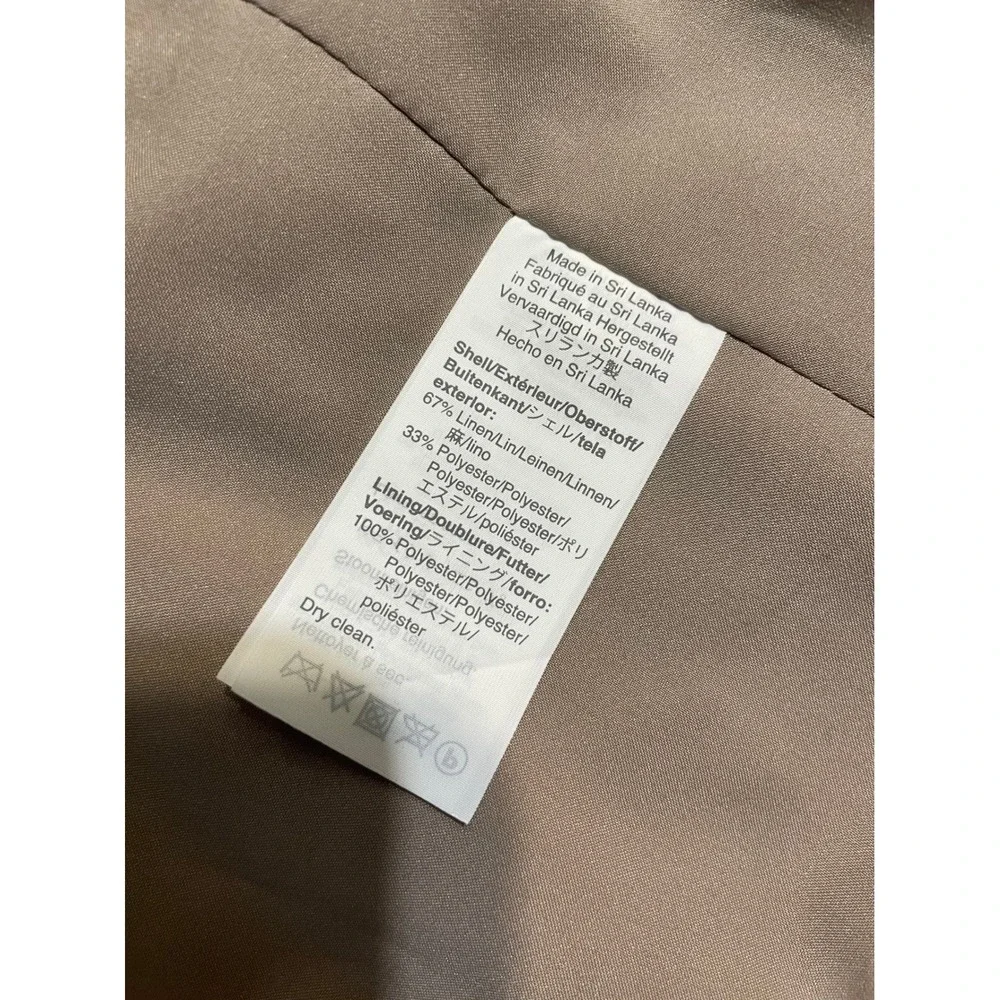 J Crew Linen Suit Set Women's Size 8P Cream Blazer and Size 6P Pants